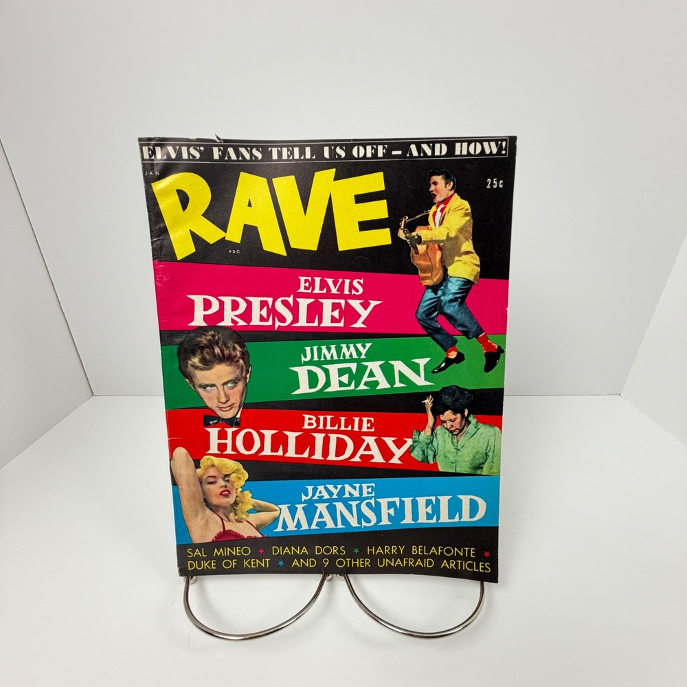 Vintage Rave Magazine Jan 1957 Elvis Presley James Dean Billie Holiday